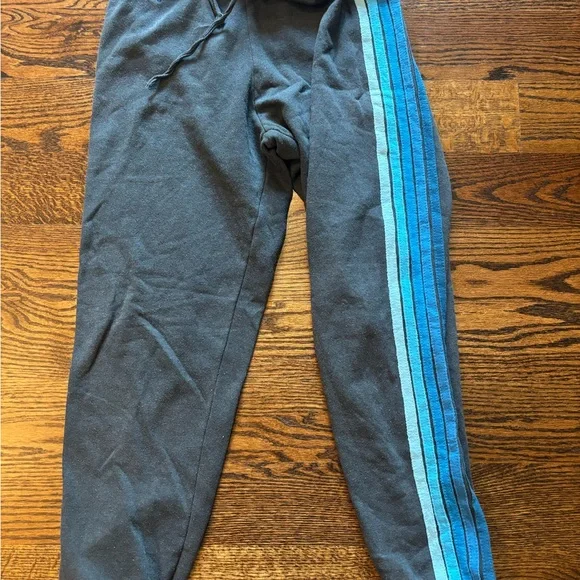 Aviator Nation navy and Blue  stripes sweatPants - Picture 6 of 6